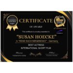 Susan Hoecke Instagram - Thankful! Best actress at Coliseum International Filmfestival in Rome 🙈🙏🏻 @gerhardpolacek @wp_films @coliffetv @hansenmanagement