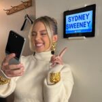 Sydney Sweeney Instagram - a peek behind the press tour 👀🫶🏼 this is why I got a flip #GalaxyZFlip5 #TeamGalaxy
