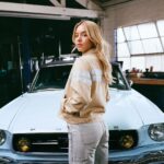 Sydney Sweeney Instagram - ahhhhhhh!!!!!! im super excited to share my newest workwear collection inspired by my new baby, a vintage @fordmustang 💙 #ad Disclaimer: Custom vehicle shown. Not available for sale. Always refer to the owner's manual before performing vehicle maintenance. Limited supply available.