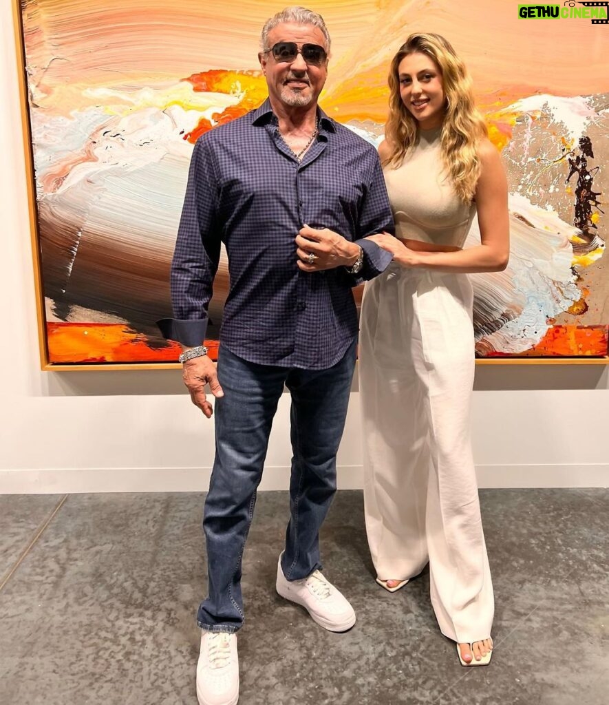 Sylvester Stallone Instagram - Great day of looking at Art Miami with Sophia … #rashidjohnson