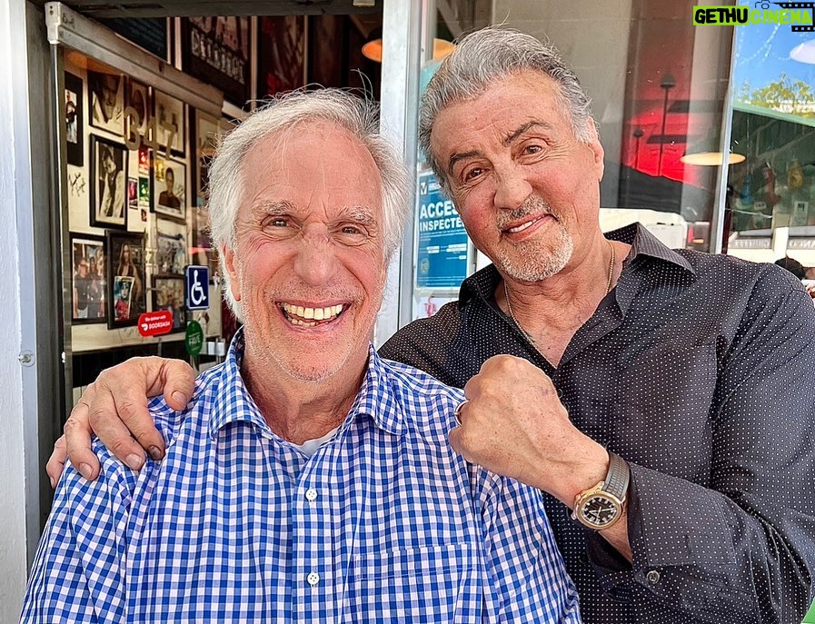 Sylvester Stallone Instagram - Spending a great afternoon with my very, very long time friend Henry Winkler. Great guy , great actor , and hysterical Jon Lovits and my very talented brother, the Frankster! @frank.stallone