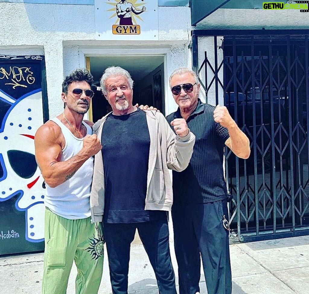 Sylvester Stallone Instagram - At the Fortune boxing gym with talented athlete and actor, Frank Grillo and of course, my brother, Frank, the Tank @frank.stallone @frankgrillo1 @fortunegymboxing