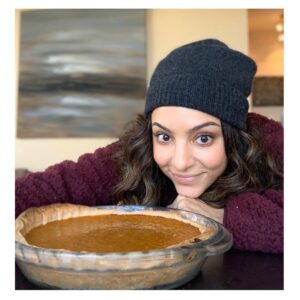 Tala Ashe Instagram - this american couldn’t go home for thanksgiving this year but her canadian friend @janneswessels made her this delicious pumpkin pie and honestly i ate 3 slices immediately after this picture was taken and gosh am i grateful for kind humans in this world.