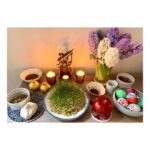 Tala Ashe Instagram - ! نوروز مبارک 🌸 happy persian new year/norooz mobarak ! this is my first proper “haft seen” and the sabzee is pretty pathetic but i loved assembling this spread. peace and love to all of you on this first day of spring 🍃