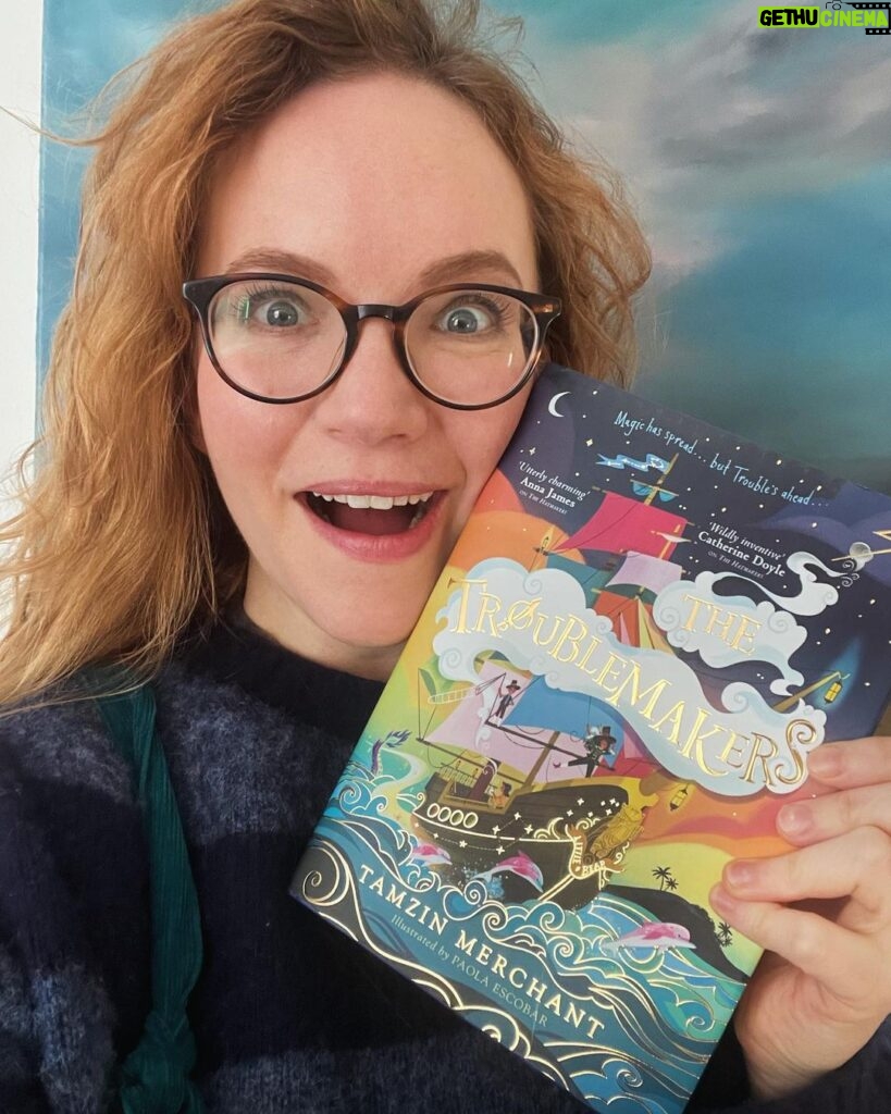 Tamzin Merchant Instagram - It’s here! 🏴‍☠ The Troublemakers, my third book is sallying forth onto the high seas today! And also into bookshops ✨ I’m more excited than a pirate with her head in a chest full of treasure ☠ This was my favorite book to write so far - it contains pirates, sailing ships, mysterious maps, secret islands and the wildest magic Cordelia Hatmaker has ever seen ✨ Every author needs a crew and I am so glad I had the BEST crew a gal could ask for along on this adventure with me! Thank you @natalieldoh @charlotterosamundwinstone @wendywoomakes @cmlwilson for your brilliance and swashbuckling in all things! And the cover and illustrations by @paoesco8ar are absolutely STUNNING I am so proud and so thrilled to be sharing this book with you all ✨🏴‍☠😘