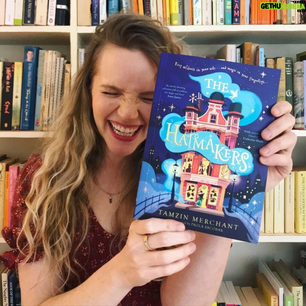 Tamzin Merchant Instagram - I am (can you tell?) UNBELIEVABLY EXCITED that #TheHatmakers is out in America today! ✨🎩✨ Grab your favorite reading-hat (everyone has one of those, right?) 🥳 Thank you to @paoesco8ar for making such a beautiful cover and bringing the world to life with your beautiful illustrations 🤩✨ And thank you to the amazing team at @nortonyoungreaders and @puffinbooksuk who have worked such brilliant magic to bring The Hatmakers into the world ❤
