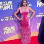 Taraji P. Henson Instagram - Dear God, thank you!!! @thecolorpurple press tour #london #makeup saishabeecham #Hair @tymwallacehair #styling @waymanandmicah Wearing @lapointe 💜💜💜💋💋💋 London, United Kingdom