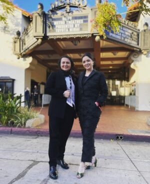 Taraneh Alidoosti Instagram - ‌
با سحر مصیبی، پیش از اکران «اورکا» در سی‌وهفتمین جشنواره فیلم سانتا باربارا.
.
US premier for “Orca”, @officialsbiff 
With director @sahar_mossayebi 
.
Wearing @yalda.thelabel 
@noorarashdesigns 
Shoes: @mehrnooshshahhoseini
.
In collaboration with @aassttiinn