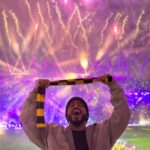 Tareq Al Harbi Instagram - الحمدلله الف مرة والف الف مبروك يا أجمل كيان 💛🖤😍 ملعب الملك فهد الدولي