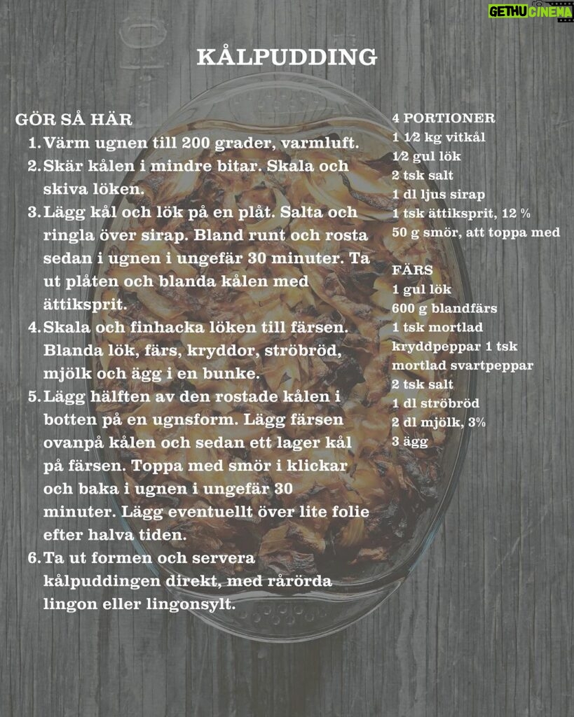 Tareq Taylor Instagram - VECKANS RECEPT  Kålpudding är äkta husmanskost som lagats länge i vårt avlånga land och som jag gärna vill lyfta fram med det här receptet. Dessutom är den både otroligt god och superenkel att laga. 😍  Vilket recept vill ni se nästa vecka? 📸: @fotografpetercarlsson