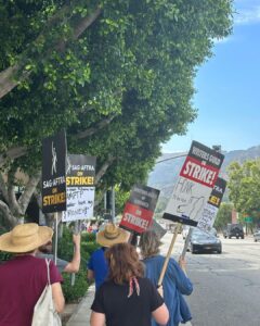 Tate Ellington Instagram - So very proud to be a part of @sagaftra. Honored to walk in solidarity with my fellow union members as well as those of @wgawest. To all of those who support us in our effort to earn a fair wage and share in the fruits of our labors, thank you. ❤️ PS: the last photo is another glorious attempt at a selfie. Walt Disney Studios