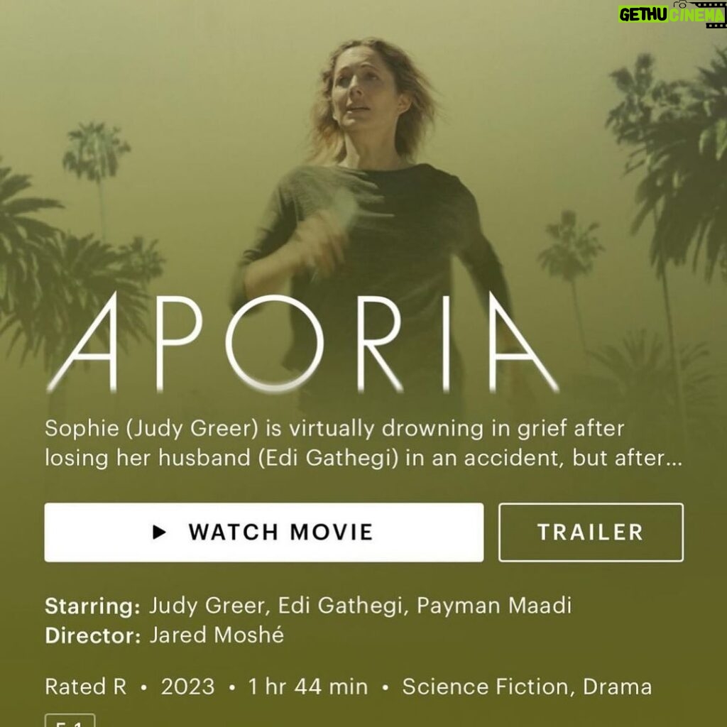 Tate Ellington Instagram - Watch APHORIA now! Like right now. You can find it on @hulu @streamonmax @appletv and @amazonprime It is a fantastic film and if ya listen close ya might hear yours truly. Directed by @jdmoshe and starring @missjudygreer and @iamedigathegi #scifi #film #independentfilm