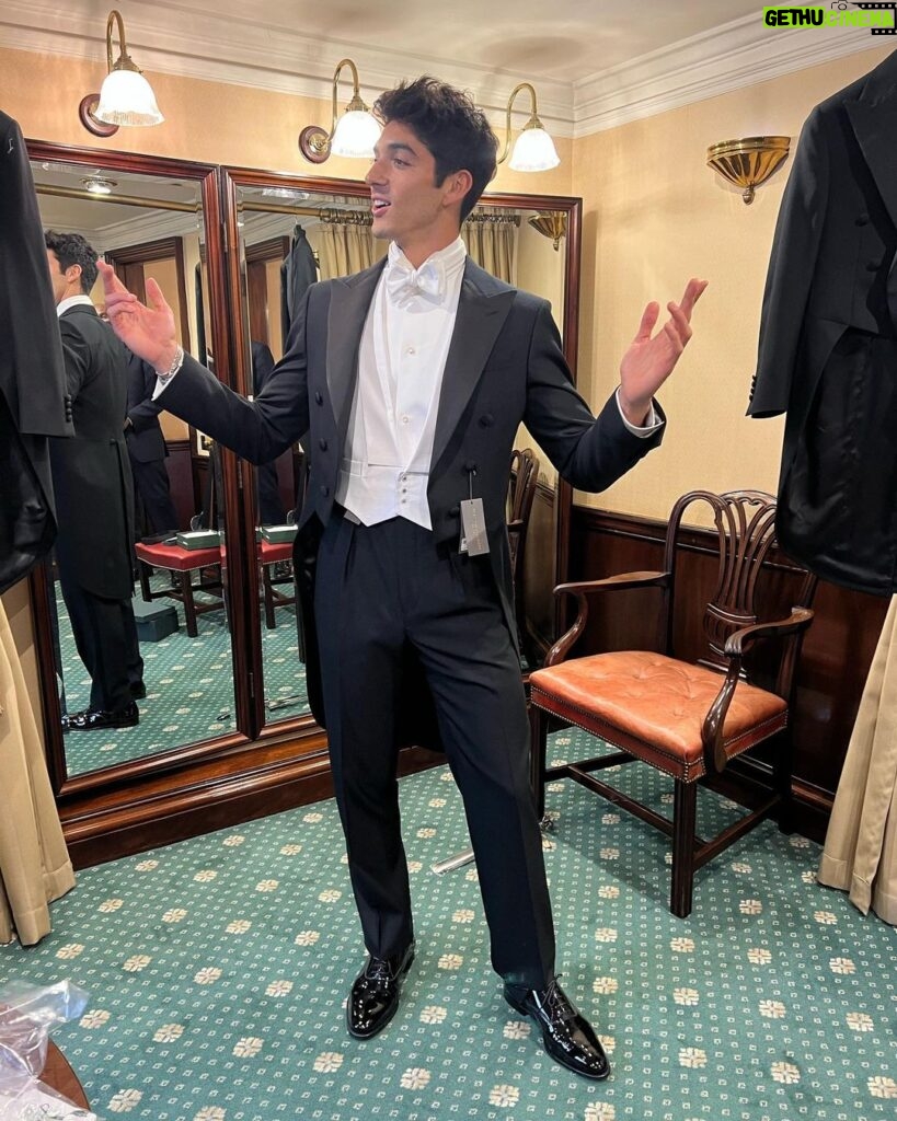 Taylor Zakhar Perez Instagram - This is Keith Madden. Keith is good at fashion. Like really good. He brought us to Savile Row where legitimate royalty get their bespoke threads made. This was our first day of preprod and probably the first best day ever. We also wore the exact same outfit one day. He wore it better. Thx Keith. Savile Row, London