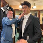 Taylor Zakhar Perez Instagram - This is Keith Madden. Keith is good at fashion. Like really good. He brought us to Savile Row where legitimate royalty get their bespoke threads made. This was our first day of preprod and probably the first best day ever. We also wore the exact same outfit one day. He wore it better. Thx Keith. Savile Row, London