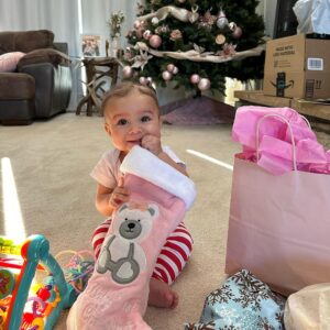 Tecia Pennington Instagram - Merry Christmas from my beautiful family to yours 🎁🎄 2023 by far has been the best holiday ever! Alayah is such a blessing, love you mucho mucho mija ❤️🎅🏼🙏🏼 It was so amazing watching her try to open presents and play with her new toys.