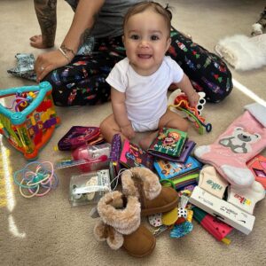 Tecia Pennington Instagram - Merry Christmas from my beautiful family to yours 🎁🎄 2023 by far has been the best holiday ever! Alayah is such a blessing, love you mucho mucho mija ❤️🎅🏼🙏🏼 It was so amazing watching her try to open presents and play with her new toys.
