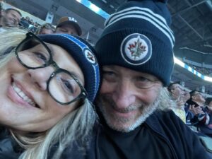 Teryl Rothery Instagram - Enjoying some good Canadian hockey!! Winnipeg Jets vs Florida Panthers. When in Winnipeg….my daughter is choked!! 😃🏒💕