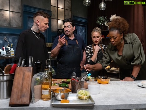 Tiffany Derry Instagram - Bobby Flay has all the heavy hitters coming for us!! Make sure you watching tonight because I don’t think I have ever cooked as hard as tonight!!! It’s been a bit weird cooking so intensely against friends but definitely a fun process!! My favorite part is once we finish cooking and having a chance to taste each other food. This is the first season we have been able to do this not necessarily for the show but just a chance for all of us to talk about how we did something and learn from each other. Tonight, Tuesday, September 12th at 9pm- “Titans vs Jose Garces” Iron Chef Jose Garces keeps Bobby Flay's Titans on their toes in three rounds of flavor-packed cooking. Using his unmatched strategy, Chef Jose shocks Brooke Williamson with his round-three ingredients, and Brooke will either trot away from the challenge or impress judge @aliyaleekong to score a win for the Titans. #BobbysTripleThreat @foodnetwork Looking over our pics they are so intense but so many thoughts are usually going through our head. They are actually quite funny to look at now the fact that I am not showing one dimple!! Who is that chic?