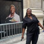 Tiffany Derry Instagram - So imagine pulling up to do some media events at @foodnetwork Kitchen and you see your face on the wall!! Yes had no clue y’all!! We had the best time hanging and can’t wait to do it again. Go check us out on Park Ave and tag us with your pics @chefbrookew @mvoltaggio @bobbyflay #bobbystriplethreat #shef #foodnetwork Food Network Kitchen