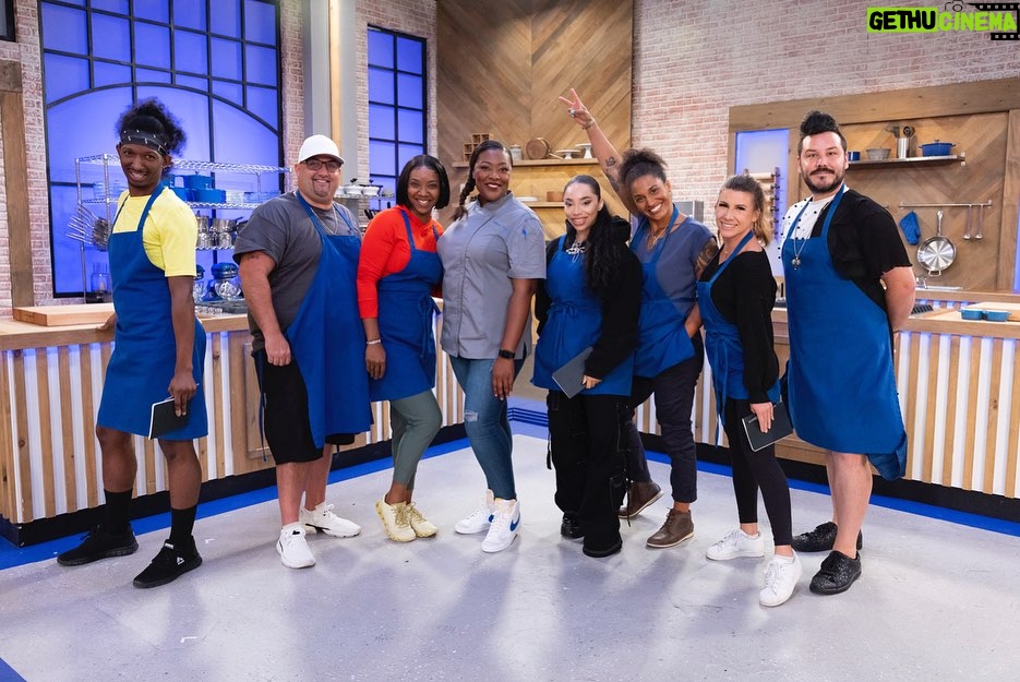 Tiffany Derry Instagram - One thing for sure this week is alot more serious than last!! It’s time to whip these recruits in shape, well maybe lol!! Let’s go Blue Team but man I got a rowdy one and I love every second of it!! Tune in tonight, January 14th at 8/7pm cst– “Spoiled Rotten: Culinary Cadets” @chefanneburrell and I have our mission: culinary basic training! Their pampered recruits have ignored the kitchen for far too long, and it’s time to learn the basics. Teams face off to collect the most medals in culinary and physical tasks, and the winning team gets an advantage for the next challenge. In the skill drill, we task our teams with replicating chicken paillard with salad, and things get spicy when the chefs teach their teams how to make lamb curry. Some recruits can handle the heat, but those who can’t must exit the boot camp kitchen. #WorstCooks @FoodNetwork #shef #cheftiffanyderry