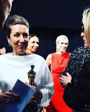 Timothée Chalamet Instagram - honored to have presented w/ @natalieportman at the Oscars last night. congrats to flyest human alive Jacqueline Durran for winning best costume design.