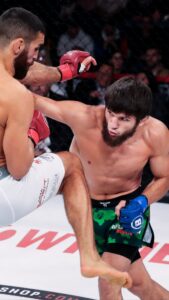 Timur Khizriev Instagram - Khizriev is 𝒓𝒆𝒍𝒆𝒏𝒕𝒍𝒆𝒔𝒔! ⚡️️ Undefeated featherweight prospect Timur Khizriev faces off with Richie Smullen in Chicago! 🔥 #Bellator297 @MonsterEnergy Prelims fueled by @SuperiorGrocers 📺️ THIS FRIDAY on @YouTube Wintrust Arena