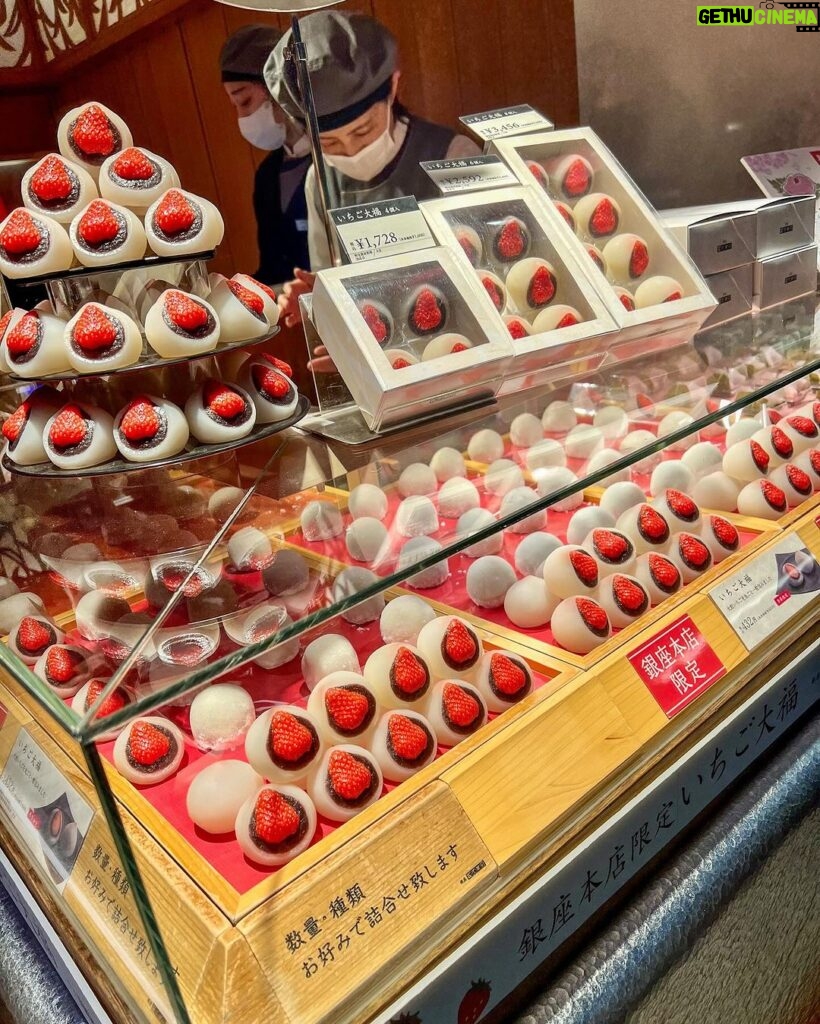 Tina Guo Instagram - Strawberry 🍓 Mochi & 🍣 in Ginza Ginza Tokyo