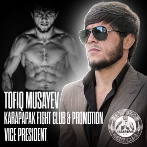 Tofiq Musayev Instagram - Bu gündən etibarən idmançı kimi fəaliyyətimlə bərabər @karapapakfightclub & Promotionun qarışıq döyüş növləri üzrə vitse-prezidenti vəzifəsini icra etməklə təmsil etdiyim idman növü ilə bərabər həm də digər idman növlərinin inkişafına təşkilatçı kimi dəstək göstərəcəyəm.

From today, along with my activity as an athlete, I will support the development of other sports as an organizer along with the sport I represent by acting as the vice president of mixed martial arts of @karapapakfightclub & Promotion.