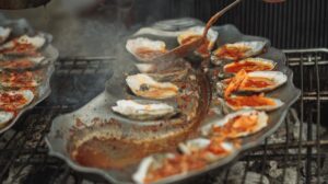 Tom Colicchio Instagram - This guy here ⬆️ @cshepherd13 One of the warmest guys I know with the biggest heart just doing amazing things for restaurant workers everywhere through the @southernsmokefoundation 🔥 Had a blast cooking some oysters down in Houston this past weekend to support.

Thanks to my friends @rroysters for supplying all the oysters 🦪 

📸@markchampiontx