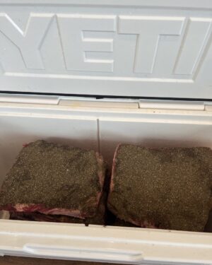 Tom Colicchio Instagram - Beef ribs curing over night, they will go in the smoker around 6am #traeger #yeti