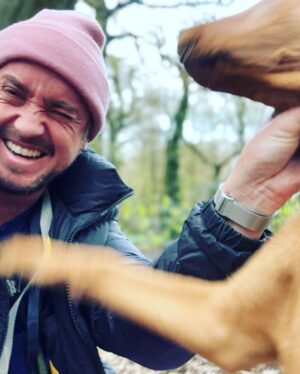 Tom Felton Instagram - Forrest is six months old today. He’s been nothing but a joy. Swipe for our family portrait attempts x