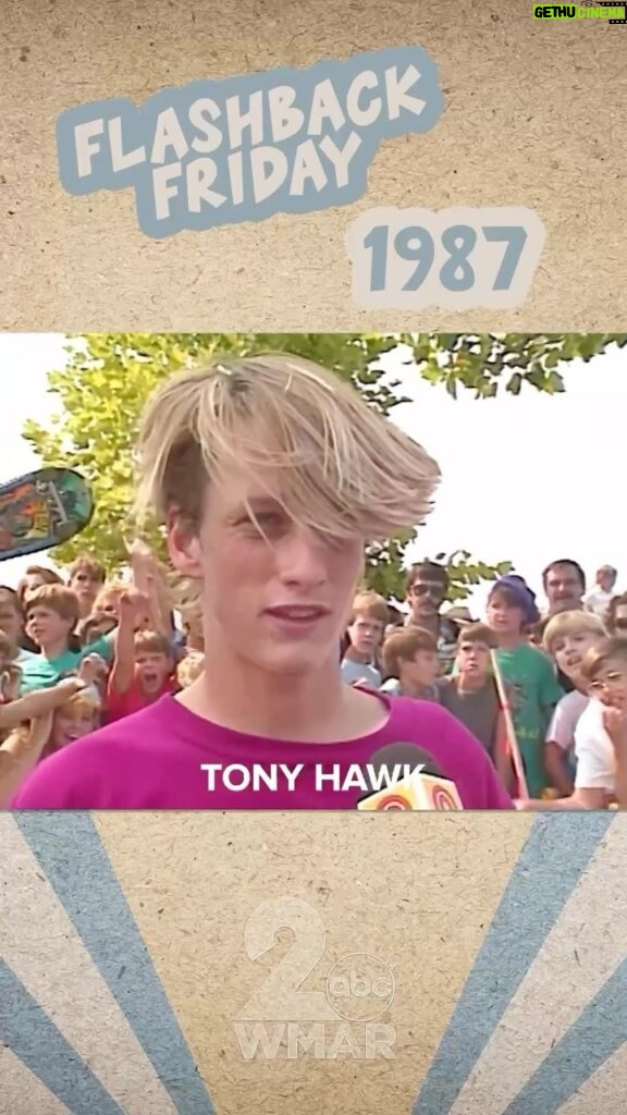 Tony Hawk Instagram - Local news coverage of a Bones Brigade tour stop in White Marsh, MD by @wmar2news. Not sure about the shop owner’s assessment of why kids chose skateboarding back then but it feels very 1987. This was an average day for us on an 8-week tour with very little down time… if any. And my hair was glorious. Thanks for the great memories @tommyguerrero @perwelinder @saiz5412