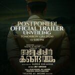 Tovino Thomas Instagram – To everyone eagerly waiting, I apologize for the brief delay in releasing the official trailer for ‘Anweshippin Kandethum.’ We’ll make it worth the wait. Join me tomorrow at 5 PM. Thank you for your understanding. 🙏🎬 

#TrailerDelay #Tomorrow”