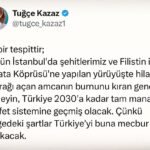 Tuğçe Kazaz Instagram – HİLAFET

This is a determination;
Tell the young man who broke the nose of the uncle who unfurled the flag of the Kalimah Tawheed during the march to the Galata Bridge for our martyrs and Palestine in Istanbul today, Turkey will have fully transitioned to the caliphate system by 2030. Because the conditions in the region will force Turkey to do so.

#hilafet #caliphate #galataköprüsü #istanbul #türkiye #turkiye #tuğçekazaz #tugcekazaz #keşfett #keşfet

Düzeltme: Açılan bayrak Hilafet değil Kelime-i Tevhid bayrağıymış.