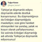 Tuğçe Kazaz Instagram – You are hostile to Turkey and make friends with those who are hostile. You mask this hostility with hostility against Erdoğan and label those who do not act in your favor as supporters, lackeys and sheeps. In reality, you are practicing enmity against Turkey under the name of enmity against Erdoğan!

Vous êtes hostiles à la Turquie et vous vous faites des amis de ceux qui sont hostiles. Vous masquez cette hostilité par une hostilité contre Erdoğan et qualifiez ceux qui n’agissent pas en votre faveur de partisans, de laquais et de moutons. En réalité, vous pratiquez l’inimitié envers la Turquie sous le nom d’inimitié envers Erdoğan !

#Turkey #Türkiye #erdoğan #düşanlık #düşman #yandaş #yalak #koyun #TugceKazaz #tuğçekazaz