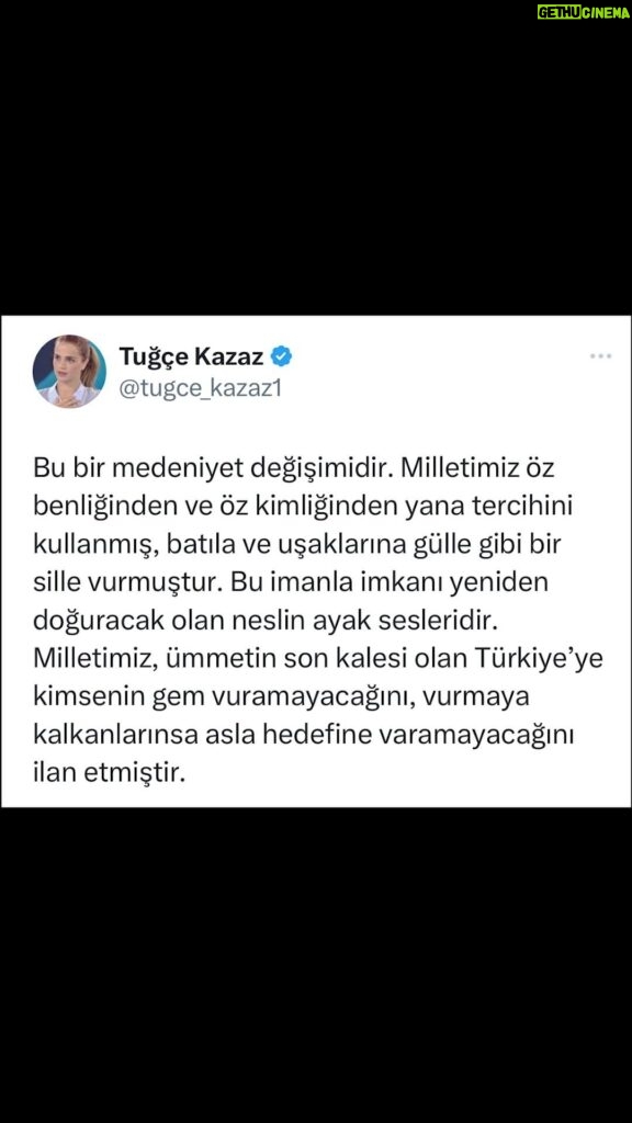 Tuğçe Kazaz Instagram - BU BİR MEDENİYET DEĞİŞİMİZDİR! #erdoğan #receptayyiperdoğan #cumhurbaşkanımızreceptayyiperdoğan #akparti #cumhurittifakı #kemalkılıçdaroğlu #kılıçdaroğlu #milletittifakı #seçim2023 #2023 #28mayıs #zafer #türkiye #türkiyeyüzyılı #tuğçekazaz #tugcekazaz #reels #tiktok #shorts