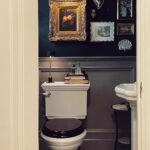 Ty Pennington Instagram - Moody powder room (almost!!) reveal 🤫 Featuring- hammer, missing photo and all! #keepinitreal #workinprogress #typenningtondesign Savannah, Georgia