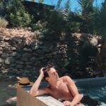 Tyler Blackburn Instagram - Spent this weekend floating in this mineral bath. So healing! @twobunchpalms Two Bunch Palms