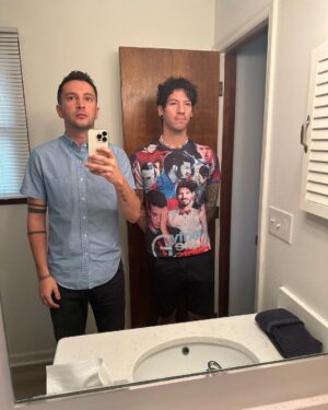 Tyler Joseph Instagram - dug up the ol’ vessel era button up (down?) for the 10th anniversary of our second best album.
josh is just wearing what he wears every night to bed.