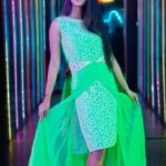 Upasana Rai Instagram - 🍀👗 eco friendly . #upasanarc #upasana #green #trendingreels #dress #fashionmodel #fashion #fashionstyle #ootd