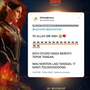 Upi Avianto Instagram - 3 Hari lagi yuk merahkan bioskop buat Mbak Sri ❤.

#SriAsih