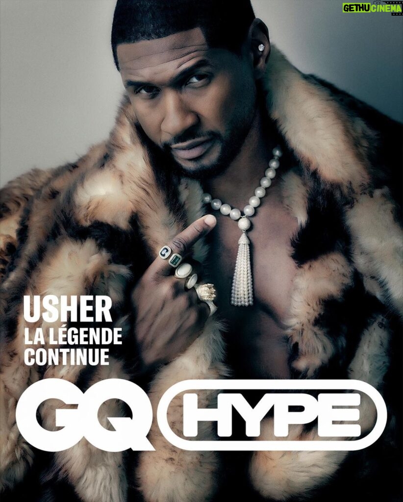 Usher Instagram - @usher est à la Une de GQ HYPE cette semaine. Usher s'installe à Paris à l'occasion d'une résidence à la Seine Musicale suivant le méga succès de son show à Las Vegas. Juste avant son grand retour sur la scène, GQ a rencontré celui qui se produira lors de la mi-temps du Super Bowl en février prochain. Interview et plus de photos à retrouver sur le lien dans la bio. — This week on GQ HYPE: #Usher. Usher descends on Paris for a residency at La Seine Musicale following the mega-success of his Las Vegas show. Just before his big return to the stage, GQ had a rendez-vous with the man who will be performing at the Super Bowl half-time show next February. Read the story and see more photographs at the link in bio. Head of Editorial Content / Journalist : @pam_boy Photographe : @robrusling123 représenté par @fecreatives Styliste : @jan.quammie représentée par @thewallgroup Visual Editor and Production : @louisecartierb Senior Entertainment Editor and Casting : @wintagme Fashion Market Editor : @victor___vergara Social Media Editor : @sarata_drm Assistant photographe : @cxkosu Assistant styliste : @amorefontaine et Alain Lucas Opérateur digital : @_dfactory Hair : Shawn Shizz Porter Make-up : @upscale_artistry Remerciements : @chamberschris
