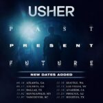 Usher Instagram – What can I say…I’m feeling ALL THE 🫶🏾 ya’ll! Let’s keep this party going, NEW CITIES ADDED to USHER: PAST PRESENT FUTURE & because ain’t nothin’ like them Georgia peaches 🍑… A-TOWN, I’m COMING HOME to kick it all off. Plus, 2 additional dates in Atlanta added!  
Tickets on sale Friday, Feb 16 @ 10am local. Make sure U sign up for the fan presale starting Wed, Feb 14 @ 10am at #LinkInBio