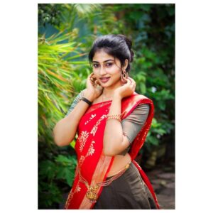 Vaishnavi Arulmozhi Instagram - ❤️ 100k ❤️
Thanku so much for the unconditional love

Lehengas: @pastel.vogue_ 
Stitched: @saya_designstudio 
Jewellery: Amma’s wardrobe 

#vaishnaviarulmozhi #vaishnavi