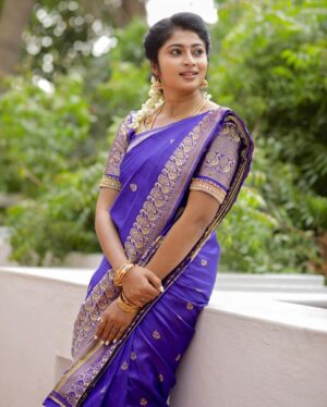 Vaishnavi Arulmozhi Instagram - 💙💙💙
Saree: @srisaicollections9 
Blouse: @vastram_theethniccouture 
📸: @storiesbysidhu 

#vaishnavi #vaishnaviarulmozhi