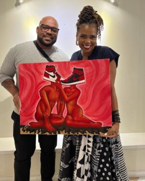 Vanessa Williams Instagram - The EYES have it! @amytheard #THRUMYEYES An unforgettable art experience, an unforgettable ARTIST! Was a pleasure hosting your night of expression!  Love you Amy! Thank you @studiooneeightynine for dressing me! Thank you @raeshines for making this divine reconnection! Makeup @kenyascottmua @hairbytanye ❤️#ifeelpretty