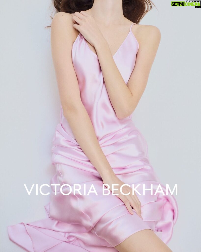 Victoria Beckham Instagram - Slip into feminine fluidity. Shop the Cami Floor-Length Dress in Rosa at VictoriaBeckham.com and at 36 Dover Street. #VBValentines