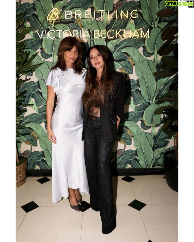 Victoria Beckham Instagram - Such an amazing evening celebrating the new Victoria Beckham x @Breitling collection in NYC!! I’m wearing my signature #VBSS24 tailored suit (coming soon!) and B Frame Belt! Kisses @KatieHolmes @HelenaChristensen @AnnemaryAderibigbe @IsabelaGrutman xx