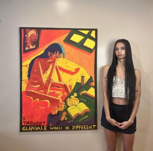 Victoria Vincent Instagram - I thought Glendale would be different 

Come see this painting and my others irl at El cid in Los Angeles this Saturday October 21st at my art show!! 7-9:30 pm. All ages. No rsvp required just show up if u feel like it