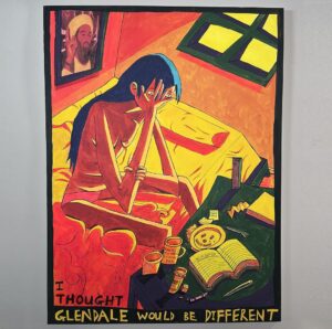 Victoria Vincent Instagram - I thought Glendale would be different 

Come see this painting and my others irl at El cid in Los Angeles this Saturday October 21st at my art show!! 7-9:30 pm. All ages. No rsvp required just show up if u feel like it